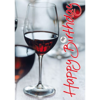 Geburtstag Happy Birthday Rotwein Glas...