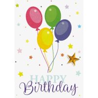 Geburtstag Happy Birthday bunte Luftballons und Sterne...
