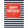 Geburtstag Happy Birthday to you! Streifen schwarz-weiß rot Mini-Glückwunschkarte Blumenkärtchen mit Klammer