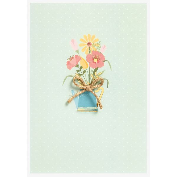 Ohne Text - Blanko - Blumen - Unverpackt - Glückwunschkarte im Format 11,5x17cm mit Umschlag - plastikfrei verpackt