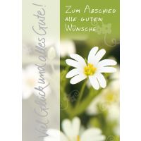 A Abschied Blümchen  Glückwunschkarte mit Umschlag