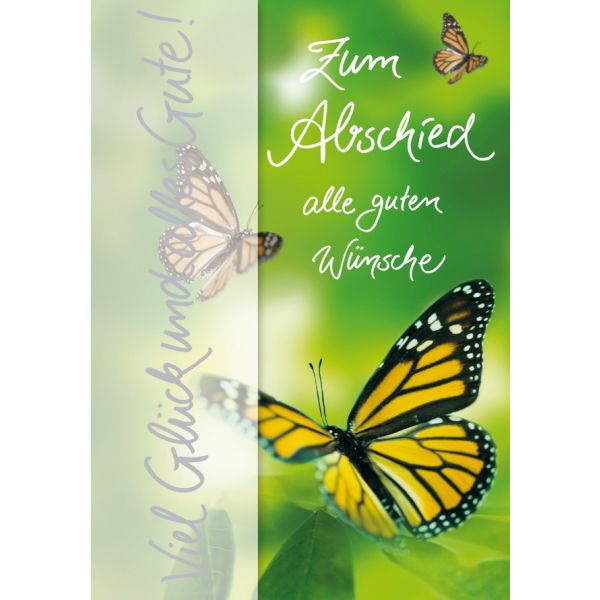 Abschied Schmetterlinge Glückwunschkarte mit Umschlag