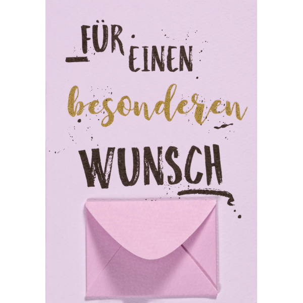A Geldkarte Glückwunschkarte mit Umschlag und Minikuvert Pastel Collection Für einen besonderen Wunsch lila