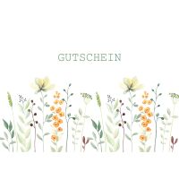 Gutschein Glückwunschkarte mit Umschlag zarte Blumen...