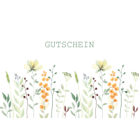 Gutschein Glückwunschkarte mit Umschlag zarte Blumen...