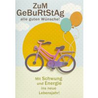 Geburtstag Glückwunschkarte mit Umschlag Fahrrad...
