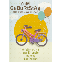 Geburtstag Glückwunschkarte mit Umschlag Fahrrad...