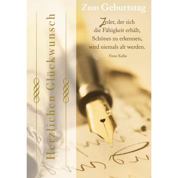 Geburtstagskarte Glückwunschkarte mit Umschlag Füller Spruch Zum Geburtstag