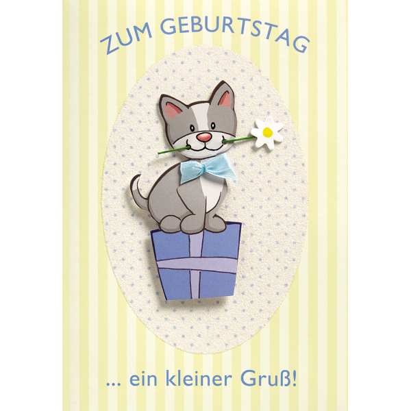 A Kindergeburtstag Glückwunschkarte mit Umschlag Katze Geschenk