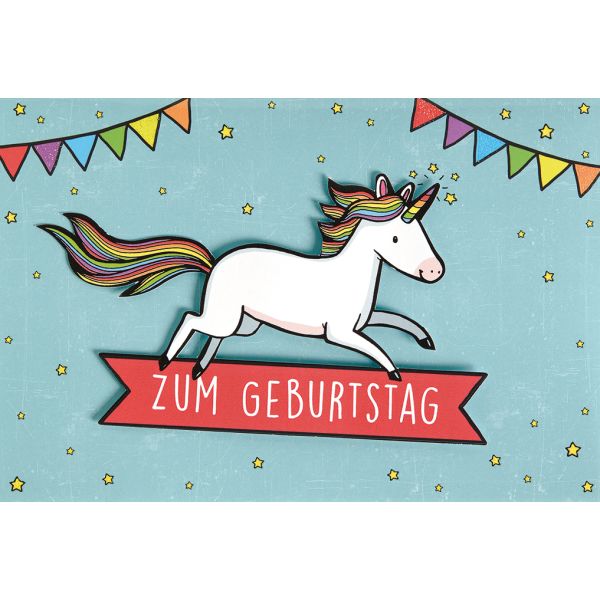 Kindergeburtstag Glückwunschkarte mit Umschlag Pferd