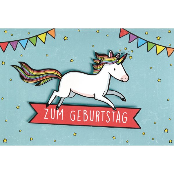 Kindergeburtstag Glückwunschkarte mit Umschlag Pferd