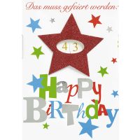 Geburtstag Zahl Glückwunschkarte mit Umschlag...