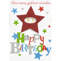 Geburtstag Zahl Glückwunschkarte mit Umschlag...