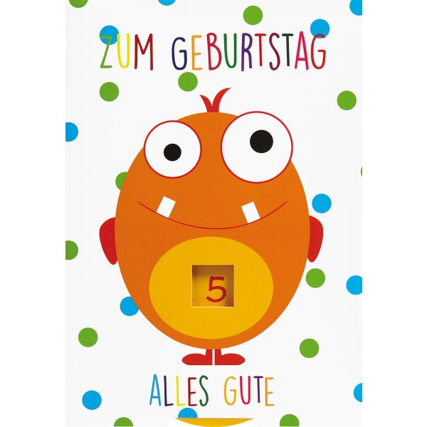 Geburtstag Zahl Glückwunschkarte mit Umschlag Drehzahlkarte Zum Geburtstag bunt Kinder