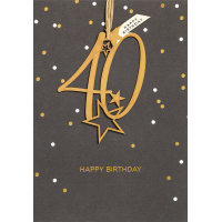 40. Geburtstag Happy Birthday goldener Stern unverpackte...