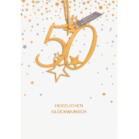 50. Geburtstag Sterne unverpackte Glückwunschkarte...