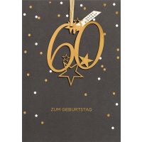 60. Geburtstag Sterne unverpackte Glückwunschkarte...