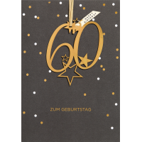 60. Geburtstag Sterne unverpackte Glückwunschkarte...