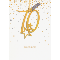 70. Geburtstag Sterne unverpackte Glückwunschkarte...