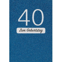 40. Geburtstag Glückwunschkarte mit Umschlag blau...