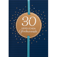 30. Geburtstag Herzichen Glückwunsch goldene Punkte...