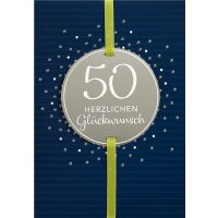 A 50. Geburtstag Herzlichen Glückwunsch silberne...