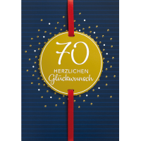 70. Geburtstag Herzlichen Glückwunsch goldene Punkte...