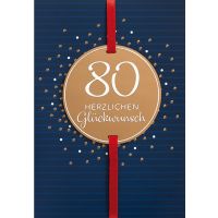 80. Geburtstag Herzlichen Glückwunsch goldene Punkte...