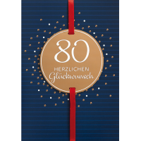 80. Geburtstag Herzlichen Glückwunsch goldene Punkte...