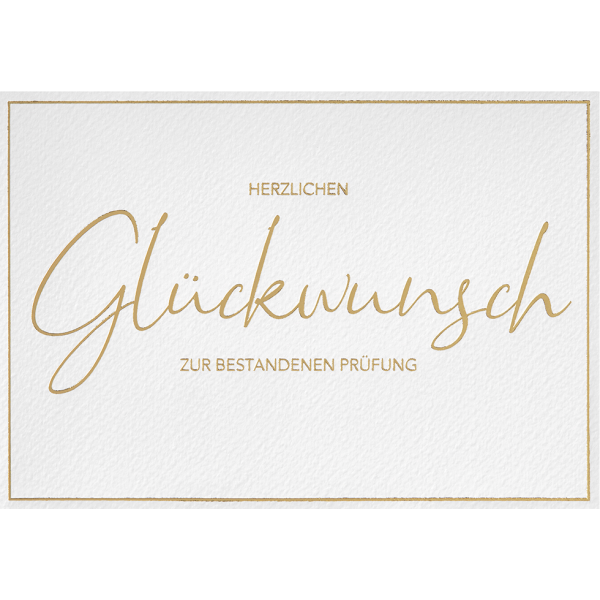 Prüfung - Unverpackt - Glückwunschkarte im Format 11,5x17cm mit Umschlag - plastikfrei verpackt