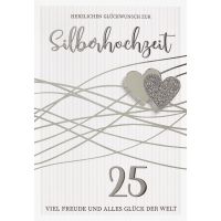 Silberhochzeit Glückwunschkarte mit Umschlag...