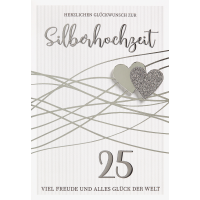 Silberhochzeit Glückwunschkarte mit Umschlag...
