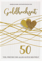Goldhochzeit - Glückwunschkarte im Format 11,5x17cm...