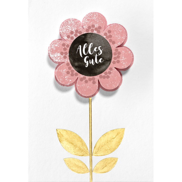 Allgemeine Wünsche - Alles Gute - Black & Gold - Glückwunschkarte im Format 11,5x17cm mit Umschlag