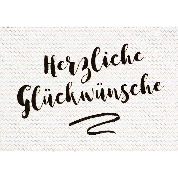 Allgemeine Wünsche - Herzliche Glückwünsche - Black & Gold - Glückwunschkarte im Format 11,5x17cm mit Umschlag