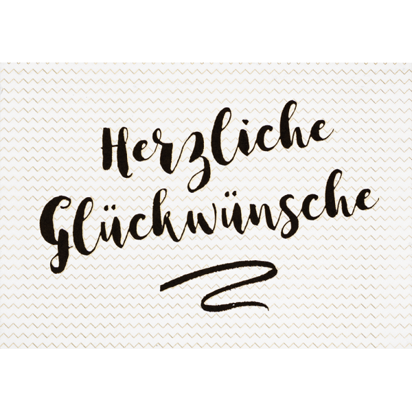 Allgemeine Wünsche - Herzliche Glückwünsche - Black & Gold - Glückwunschkarte im Format 11,5x17cm mit Umschlag