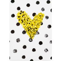 Ohne Text - Blanko - Goldherz - Black & Gold -...