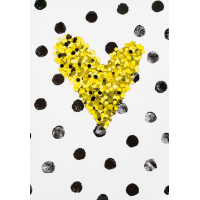 Ohne Text - Blanko - Goldherz - Black & Gold -...