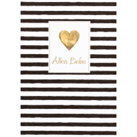 Allgemeine Wünsche Alles Liebe Herz gestreift Black...