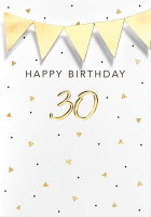 30. Geburtstag - Black & Gold - Glückwunschkarte...