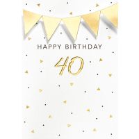40. Geburtstag Happy Birthday Girlande Black Black...