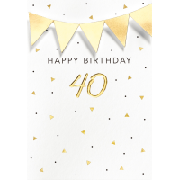 40. Geburtstag Happy Birthday Girlande Black Black...