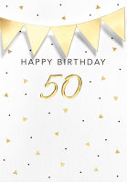 50. Geburtstag - Black & Gold - Glückwunschkarte...