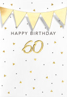 60. Geburtstag - Black & Gold - Glückwunschkarte...