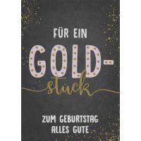 Geburtstag Black & Gold Glückwunschkarte mit...