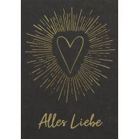 Allgemeine Wünsche Alles Liebe Herz schwarz-gold...