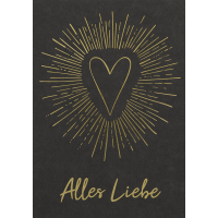Allgemeine Wünsche Alles Liebe Herz schwarz-gold...