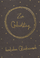 Geburtstag - Black & Gold - Glückwunschkarte im...