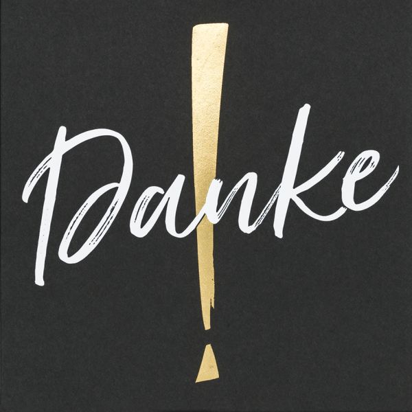 Danke - Black & Gold - Quadratische Glückwunschkarte im Format 15x15cm mit Umschlag