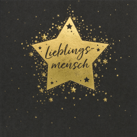 Allgemeine Wünsche Lieblingsmensch gold Stern Black...